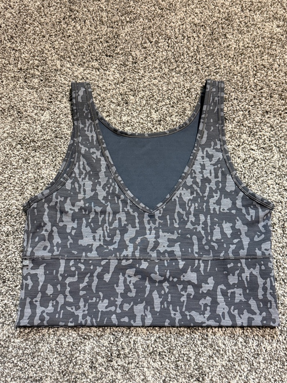 lululemon athletica Gray Camouflage V-Neck/ Reversible Tank Top